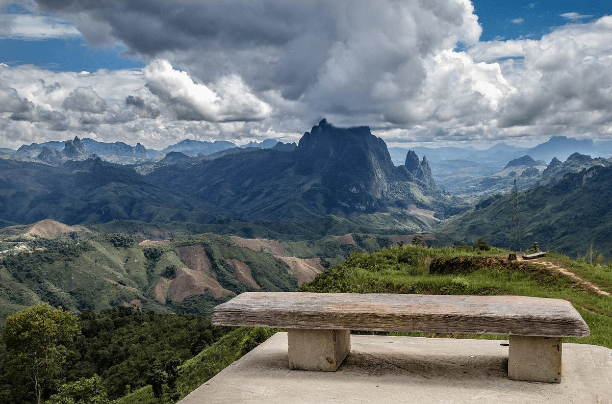 Mountain View in Wat Phou, Laos